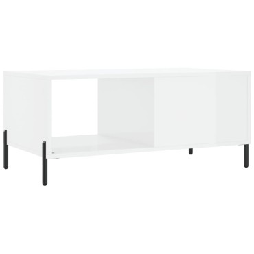 vidaXL Τραπεζάκι Σαλονιού Γυαλ. Λευκό 90x50x40cm Επεξεργ. Ξύλο 1 τεμ.