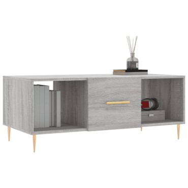 vidaXL Τραπεζάκι Σαλονιού Γκρι Sonoma 102x50x40cm Επεξεργασμένο Ξύλο 1 τεμ.