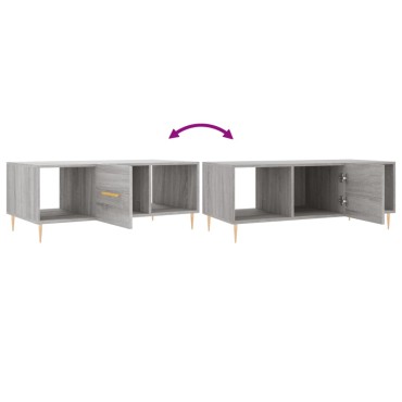 vidaXL Τραπεζάκι Σαλονιού Γκρι Sonoma 102x50x40cm Επεξεργασμένο Ξύλο 1 τεμ.