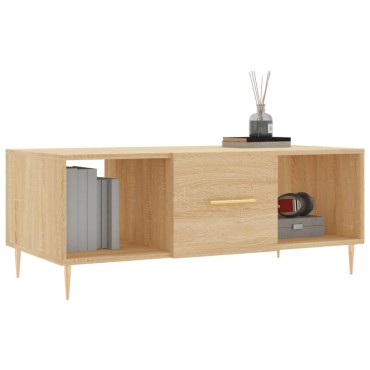 vidaXL Τραπεζάκι Σαλονιού Sonoma Δρυς 102x50x40cm από Επεξεργ. Ξύλο 1 τεμ.