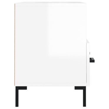 vidaXL Έπιπλο Τηλεόρασης Γυαλ. Λευκό 80x36x50cm Επεξεργασμένο Ξύλο