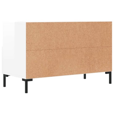 vidaXL Έπιπλο Τηλεόρασης Γυαλ. Λευκό 80x36x50cm Επεξεργασμένο Ξύλο