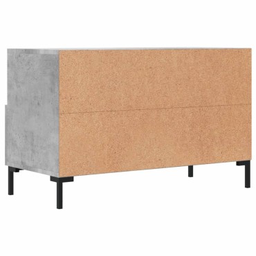 vidaXL Έπιπλο Τηλεόρασης Γκρι Σκυροδέματος 80x36x50cm Επεξεργ. Ξύλο