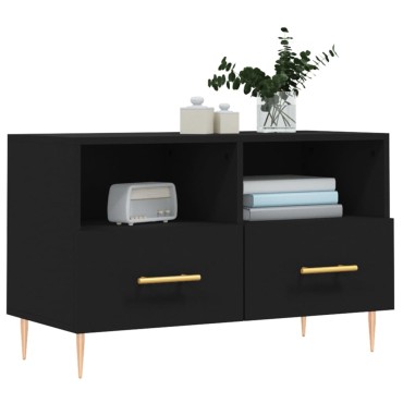 vidaXL Έπιπλο Τηλεόρασης Μαύρο 80x36x50cm από Επεξεργασμένο Ξύλο