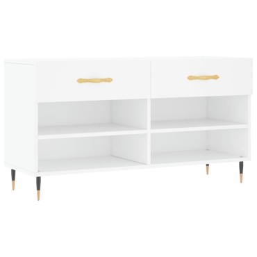 vidaXL Παπουτσοθήκη Λευκή 102x35x55cm από Επεξεργασμένο Ξύλο