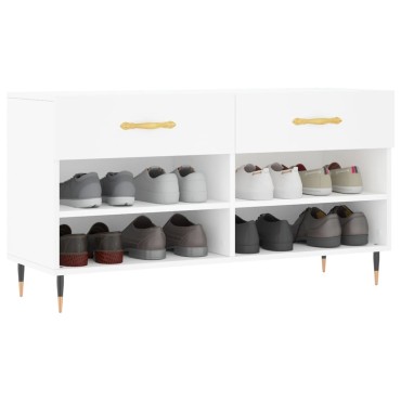 vidaXL Παπουτσοθήκη Λευκή 102x35x55cm από Επεξεργασμένο Ξύλο