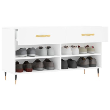 vidaXL Παπουτσοθήκη Λευκή 102x35x55cm από Επεξεργασμένο Ξύλο