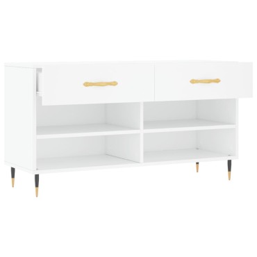 vidaXL Παπουτσοθήκη Λευκή 102x35x55cm από Επεξεργασμένο Ξύλο