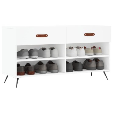 vidaXL Παπουτσοθήκη Λευκή 102x35x55cm από Επεξεργασμένο Ξύλο