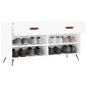 vidaXL Παπουτσοθήκη Λευκή 102x35x55cm από Επεξεργασμένο Ξύλο