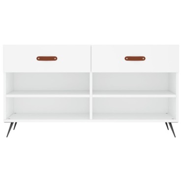 vidaXL Παπουτσοθήκη Λευκή 102x35x55cm από Επεξεργασμένο Ξύλο