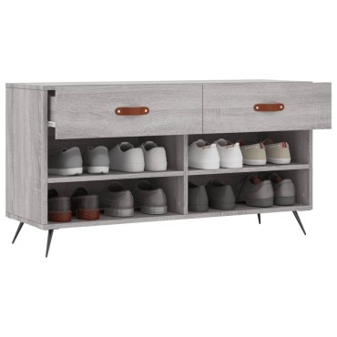 vidaXL Παπουτσοθήκη Γκρι Sonoma 102x35x55cm από Επεξεργασμένο Ξύλο