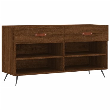 vidaXL Παπουτσοθήκη Καφέ Δρυς 102x35x55cm από Επεξεργασμένο Ξύλο