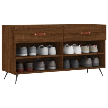 vidaXL Παπουτσοθήκη Καφέ Δρυς 102x35x55cm από Επεξεργασμένο Ξύλο