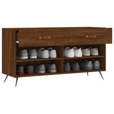 vidaXL Παπουτσοθήκη Καφέ Δρυς 102x35x55cm από Επεξεργασμένο Ξύλο