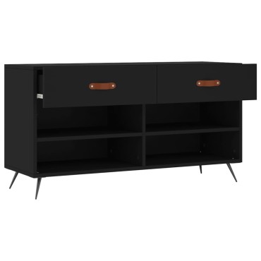 vidaXL Παπουτσοθήκη Μαύρη 102x35x55cm από Επεξεργασμένο Ξύλο