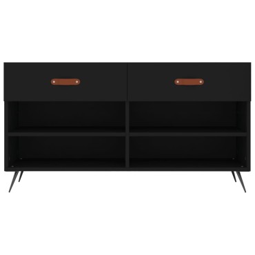 vidaXL Παπουτσοθήκη Μαύρη 102x35x55cm από Επεξεργασμένο Ξύλο