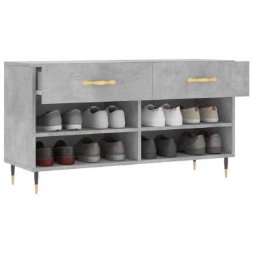 vidaXL Παπουτσοθήκη Γκρι Σκυρ. 102x35x55cm από Επεξεργασμένο Ξύλο