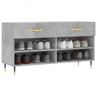vidaXL Παπουτσοθήκη Γκρι Σκυρ. 102x35x55cm από Επεξεργασμένο Ξύλο
