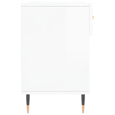 vidaXL Παπουτσοθήκη Γυαλιστερό Λευκό 102x35x55cm Επεξεργασμένο Ξύλο