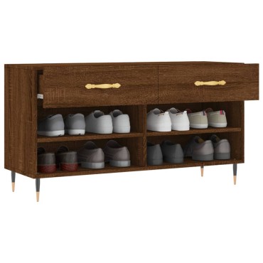 vidaXL Παπουτσοθήκη Καφέ Δρυς 102x35x55cm από Επεξεργασμένο Ξύλο