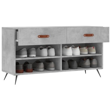 vidaXL Παπουτσοθήκη Γκρι Σκυρ. 102x35x55cm από Επεξεργασμένο Ξύλο
