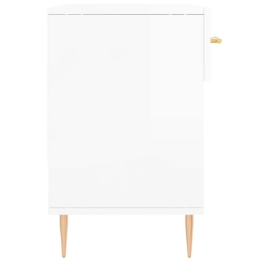vidaXL Παπουτσοθήκη Γυαλιστερό Λευκό 102x35x55cm Επεξεργασμένο Ξύλο