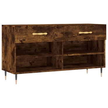 vidaXL Παπουτσοθήκη Καπνιστή Δρυς 102x35x55cm από Επεξεργασμένο Ξύλο