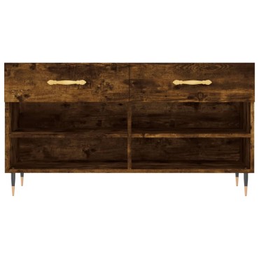 vidaXL Παπουτσοθήκη Καπνιστή Δρυς 102x35x55cm από Επεξεργασμένο Ξύλο