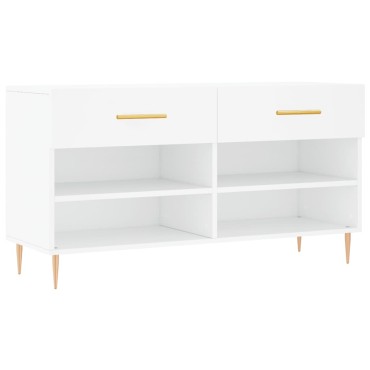 vidaXL Παπουτσοθήκη Λευκή 102x35x55cm από Επεξεργασμένο Ξύλο