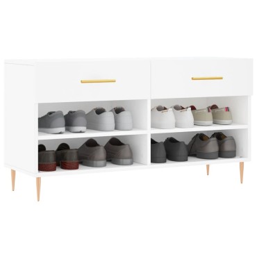 vidaXL Παπουτσοθήκη Λευκή 102x35x55cm από Επεξεργασμένο Ξύλο