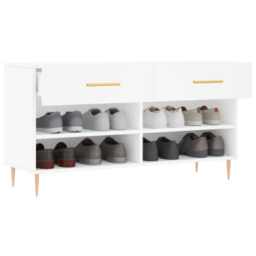 vidaXL Παπουτσοθήκη Λευκή 102x35x55cm από Επεξεργασμένο Ξύλο