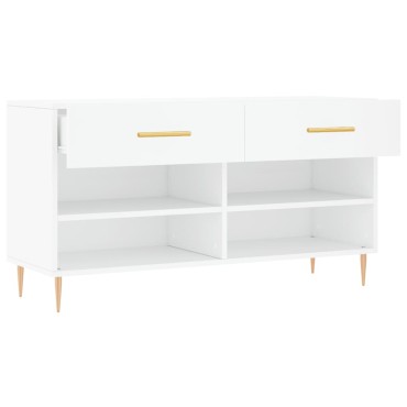 vidaXL Παπουτσοθήκη Λευκή 102x35x55cm από Επεξεργασμένο Ξύλο