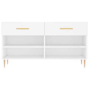 vidaXL Παπουτσοθήκη Λευκή 102x35x55cm από Επεξεργασμένο Ξύλο
