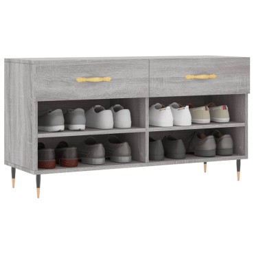 vidaXL Παπουτσοθήκη Γκρι Sonoma 102x35x55cm από Επεξεργασμένο Ξύλο