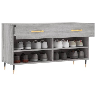 vidaXL Παπουτσοθήκη Γκρι Sonoma 102x35x55cm από Επεξεργασμένο Ξύλο