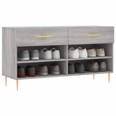 vidaXL Παπουτσοθήκη Γκρι Sonoma 102x35x55cm από Επεξεργασμένο Ξύλο