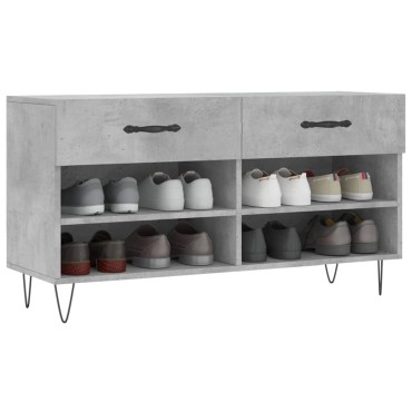 vidaXL Παπουτσοθήκη Γκρι Σκυρ. 102x35x55cm από Επεξεργασμένο Ξύλο