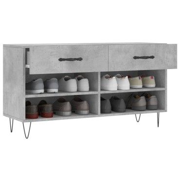 vidaXL Παπουτσοθήκη Γκρι Σκυρ. 102x35x55cm από Επεξεργασμένο Ξύλο