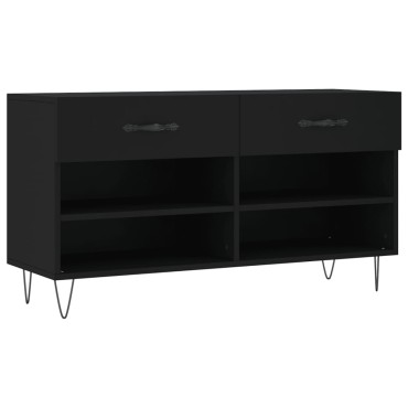 vidaXL Παπουτσοθήκη Μαύρη 102x35x55cm από Επεξεργασμένο Ξύλο
