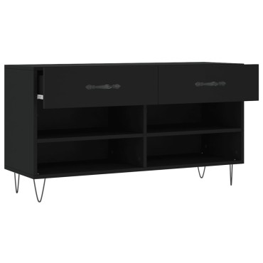 vidaXL Παπουτσοθήκη Μαύρη 102x35x55cm από Επεξεργασμένο Ξύλο