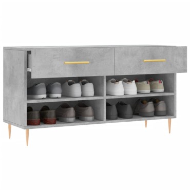 vidaXL Παπουτσοθήκη Γκρι Σκυρ. 102x35x55cm από Επεξεργασμένο Ξύλο