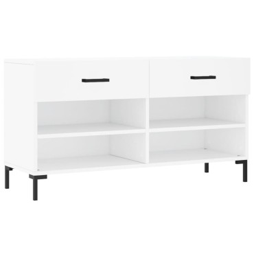vidaXL Παπουτσοθήκη Λευκή 102x35x55cm από Επεξεργασμένο Ξύλο