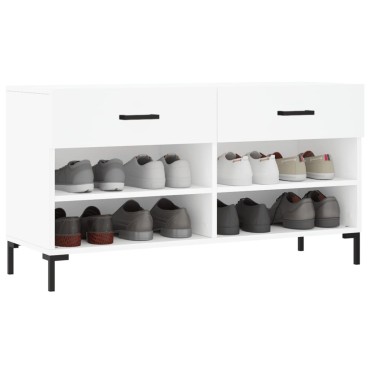 vidaXL Παπουτσοθήκη Λευκή 102x35x55cm από Επεξεργασμένο Ξύλο