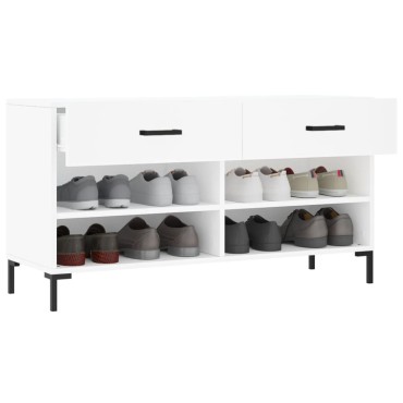 vidaXL Παπουτσοθήκη Λευκή 102x35x55cm από Επεξεργασμένο Ξύλο