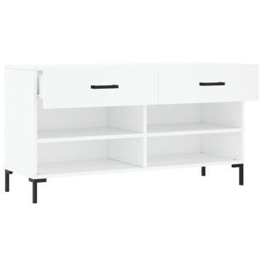 vidaXL Παπουτσοθήκη Λευκή 102x35x55cm από Επεξεργασμένο Ξύλο
