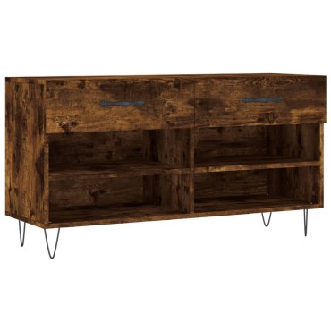 vidaXL Παπουτσοθήκη Καπνιστή Δρυς 102x35x55cm από Επεξεργασμένο Ξύλο