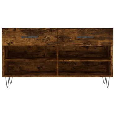 vidaXL Παπουτσοθήκη Καπνιστή Δρυς 102x35x55cm από Επεξεργασμένο Ξύλο