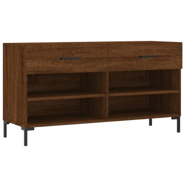 vidaXL Παπουτσοθήκη Καφέ Δρυς 102x35x55cm από Επεξεργασμένο Ξύλο