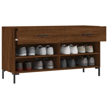 vidaXL Παπουτσοθήκη Καφέ Δρυς 102x35x55cm από Επεξεργασμένο Ξύλο